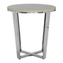 Allure Round White Faux Marble End Table