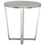 Allure Round White Faux Marble End Table
