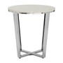 Allure Round White Faux Marble End Table