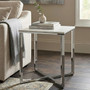 Allure White Marble and Chrome  Square End Table