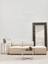 Toulouse Cream Fabric Armless Sofa. Toulouse Cream Fabric Armless Sofa.