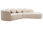 Ovada Cream Linen 3 Seater Curved Sofa