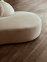 Ovada Cream Linen 3 Seater Curved Sofa