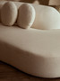 Ovada Cream Linen 3 Seater Curved Sofa