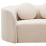 Ovada Cream Linen 3 Seater Curved Sofa
