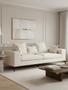Avignon 3 Seat Textured Fabric Cream Sofa