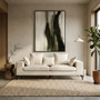 Avignon 3 Seat Textured Fabric Cream Sofa