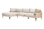Troyes Cream Three Seat Left Chaise Sofa
