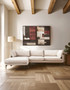 Troyes Cream Three Seat Left Chaise Sofa