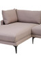 Troyes Grey Three Seat Left Chaise Sofa