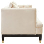 Sefira 2 Seat Ivory Fabric Modern Chesterfield Sofa