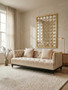 Sefira 2 Seat Ivory Fabric Modern Chesterfield Sofa