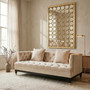 Sefira 2 Seat Ivory Fabric Modern Chesterfield Sofa