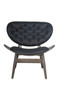 Vinsi Black Leather Efftect Chair With Elm Wood
