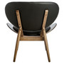 Vinsi Black Leather Effect Chair with Elm Wood Frame