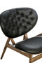 Vinsi Black Leather Effect Chair with Elm Wood Frame