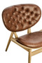 Vinsi Brown Leather Effect Chair with Elm Wood Frame