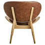Vinsi Brown Leather Effect Chair with Elm Wood Frame