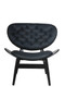 Vinsi Black Leather Effect Chair with Elm Wood Frame