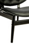 Vinsi Black Leather Effect Chair with Elm Wood Frame