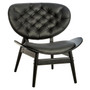 Vinsi Black Leather Effect Chair with Elm Wood Frame
