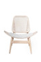 Vinsi Beige Fabric Cane Back Chair With White Wash Elm Wood