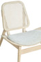 Vinsi Grey Fabric and Washed Elm Wood Chair with Cane Back