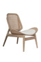 Vinsi Beige Fabric and Washed Elm Wood Chair with Cane Back