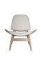 Vinsi Beige Fabric and Washed Elm Wood Chair