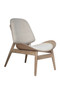 Vinsi Beige Fabric and Washed Elm Wood Chair