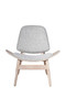 Vinsi Grey Fabric and Washed Elm Wood Chair