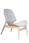 Vinsi Grey Fabric and Washed Elm Wood Chair