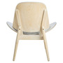 Vinsi Grey Fabric and Washed Elm Wood Chair