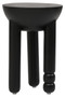 Walsa Black Finish Mango Wood Column Detail Round Side Table