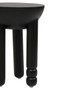 Walsa Black Finish Mango Wood Column Detail Round Side Table