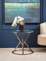 Allure Corseted Round Rose Gold End Table