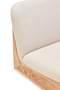 Parova Cream Linen Textured 2 Seater Armless Sofa With Wood Base