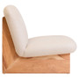 Parova Cream Linen Textured Armless Chair With Wood Base