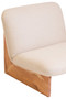 Parova Cream Linen Textured Armless Chair With Wood Base