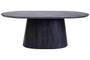 Perdoba Mango Wood Oval Dining Table in Black Finish