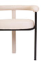 Perdoba Cream Texture Linen Dining Chair with Black Metal Frame