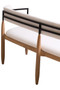Persolo Cream Textured Fabric Dining Bench with Wood Frame