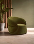 Darla Forest Green Curved Velvet Chair