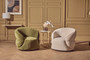 Darla Stone Velvet Curved Chair
