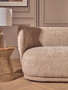 Delray Deep Stone Chenille Curved Three Seater Sofa