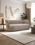 Delray Deep Stone Chenille Curved Three Seater Sofa