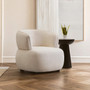 Dasha Ivory Textured Curved Chair