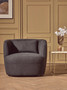 Bruge Textured Black Curved Chair