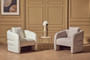 Bilani Grey Linen Effect Curved Chair