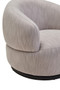 Bordo Textured Grey Curved Swivel Chair